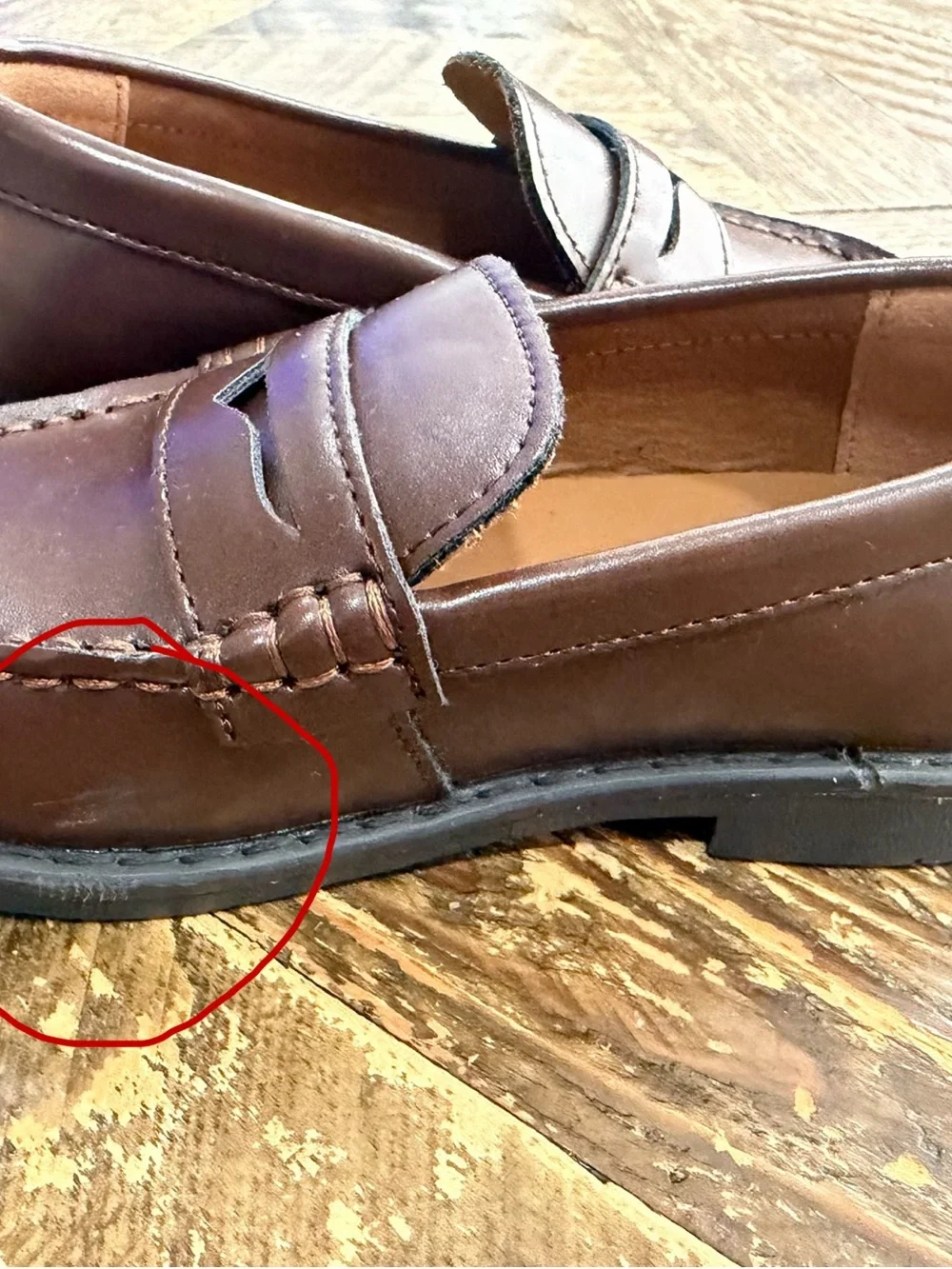 J. Crew Kids Chestnut Brown Leather Penny Loafers